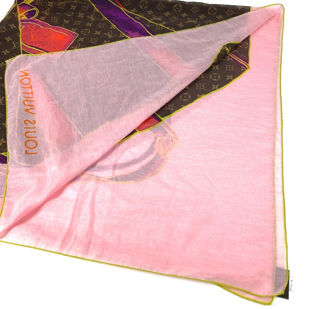 LOUIS VUITTON M73946 Monogram LV Logo Large Scarf Shawl Scarf Cotton Unisex Scarf