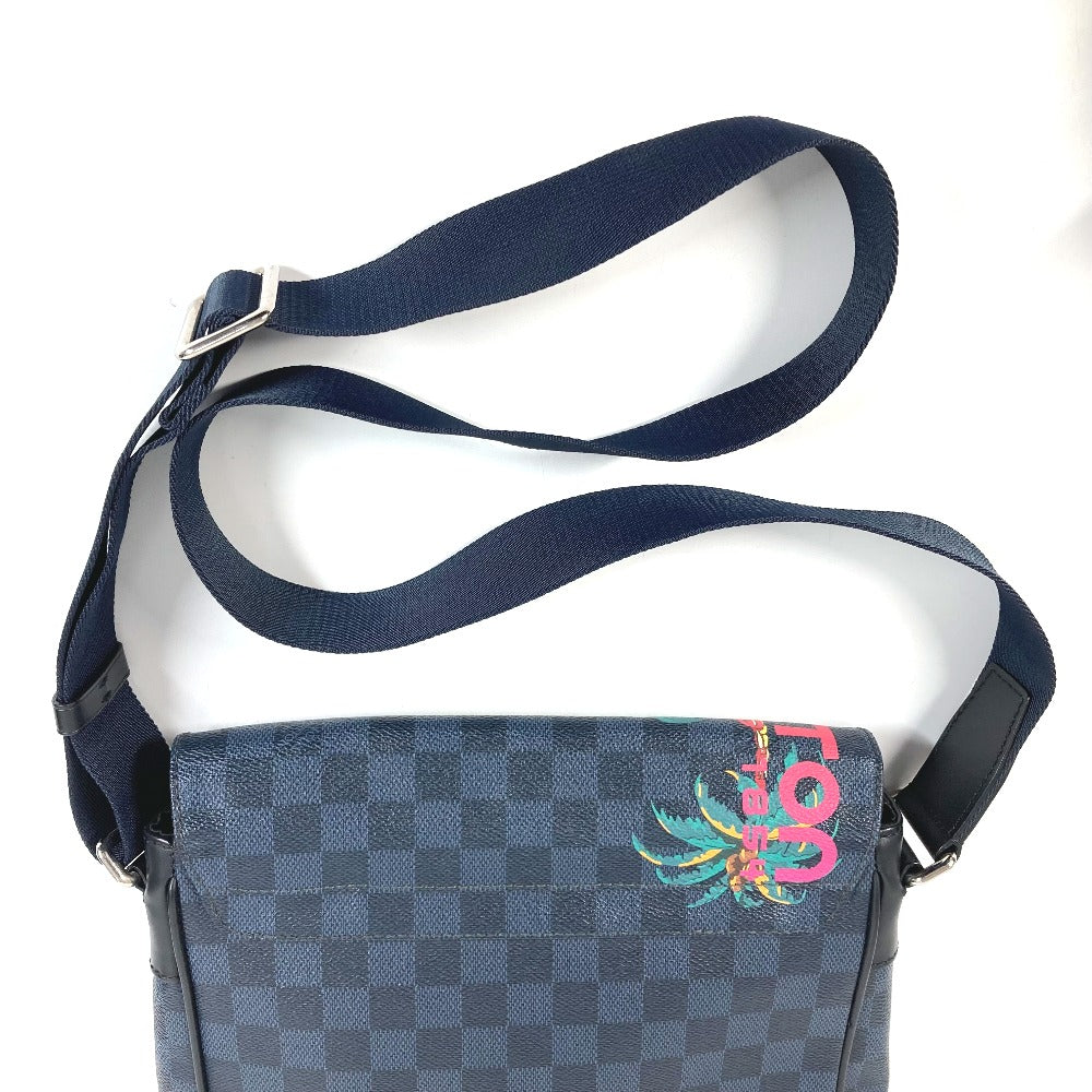 LOUIS VUITTON N50005 Damier Cobalt District PM Crossbody Flap Shoulder Bag in Damier Cobalt Canvas, Unisex, Navy