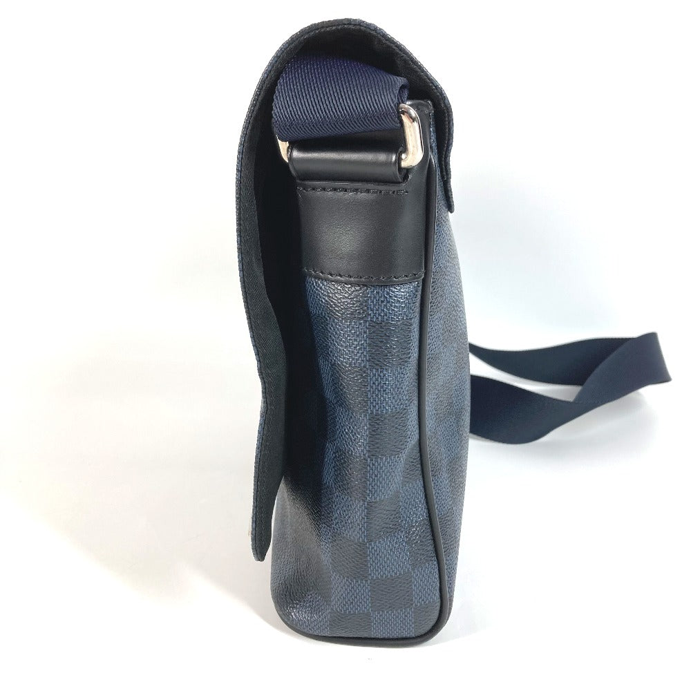 LOUIS VUITTON N50005 Damier Cobalt District PM Crossbody Flap Shoulder Bag in Damier Cobalt Canvas, Unisex, Navy