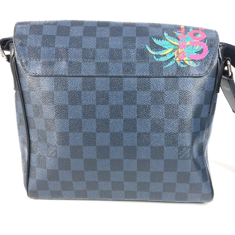 LOUIS VUITTON N50005 Damier Cobalt District PM Crossbody Flap Shoulder Bag in Damier Cobalt Canvas, Unisex, Navy