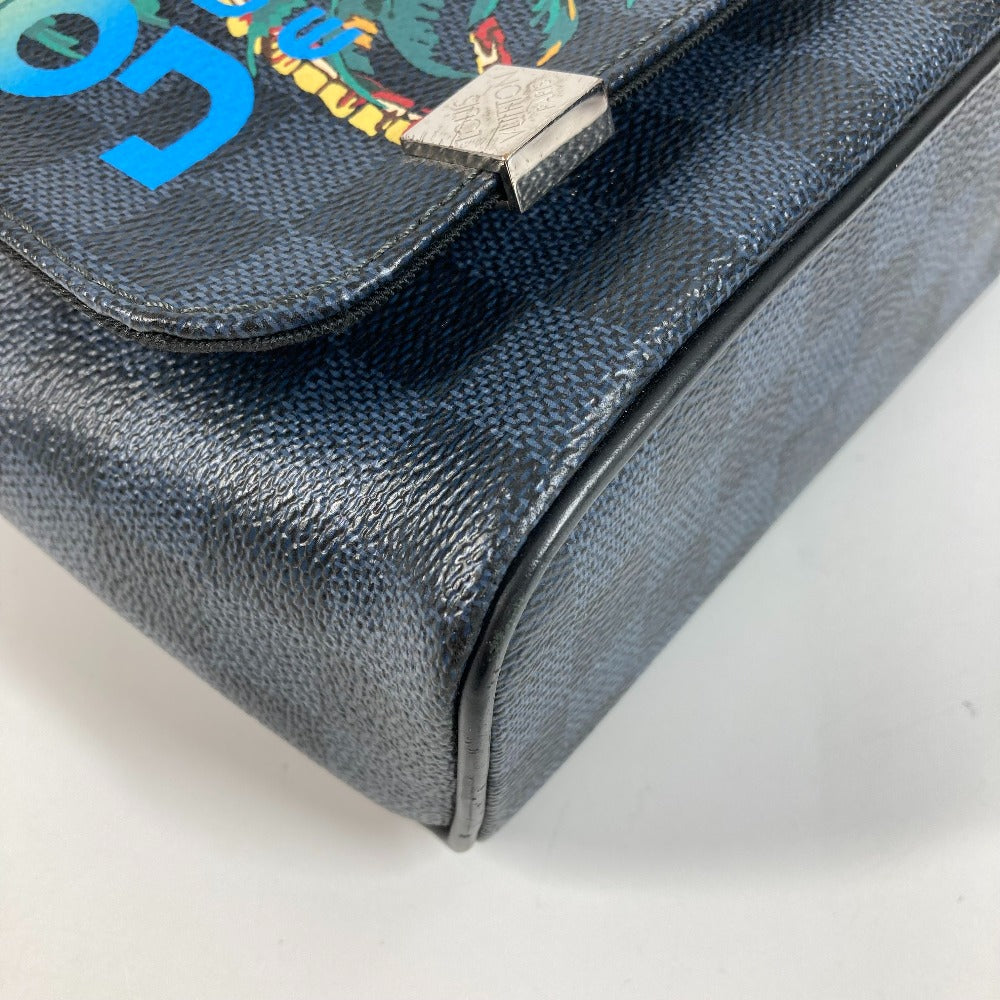 LOUIS VUITTON N50005 Damier Cobalt District PM Crossbody Flap Shoulder Bag in Damier Cobalt Canvas, Unisex, Navy
