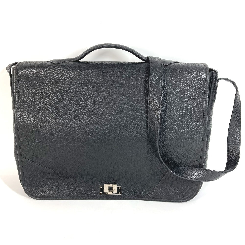 HERMES フラップ ヴィクトリア メッセンジャーバッグ ビジネスバッグ カバン 2WAYバッグ ショルダーバッグ 斜め掛け ハンドバッグ トリヨンクレマンス ユニセックス ブラック