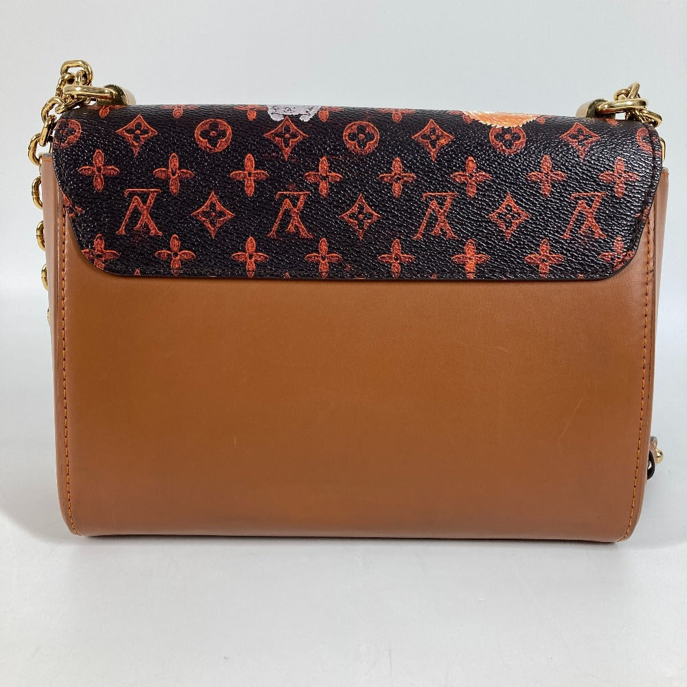 LOUIS VUITTON M44408 モノグラム キャットグラム 猫 サック ツイストMM カバン チェーンバッグ 斜め掛け Wチェーン ショルダーバッグ モノグラムキャンバス レディース ブラウン