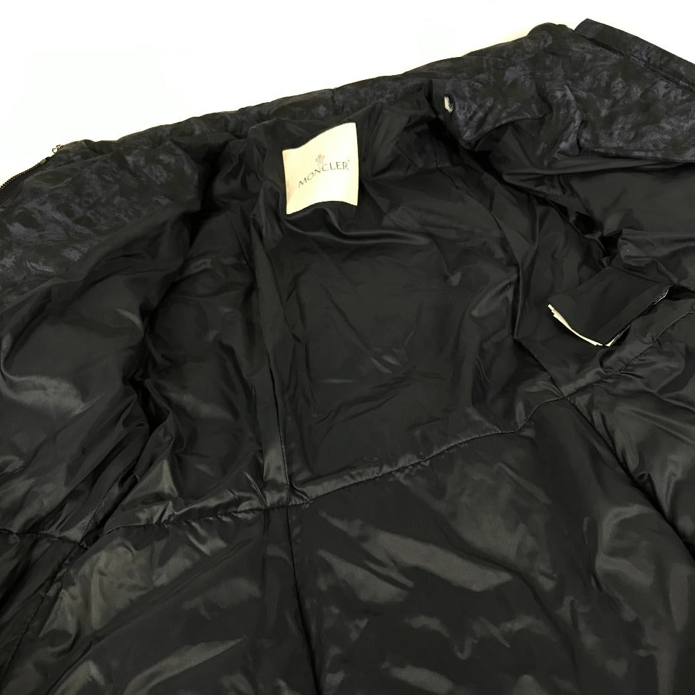MONCLER EBONY GIUBBOTTO EBONY JACKET ロゴ 総柄 メタルロゴ ダウンジャケット ダウン ロング アウター 長袖 ダウンコート ポリエステル レディース ネイビー
