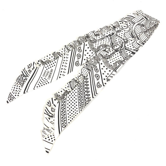 HERMES 《エプロン・ドール》 フリル Eperon d'Or Bandana ツィリー ツイリー アクセサリー ファッション小物 スカーフ シルク レディース ホワイト