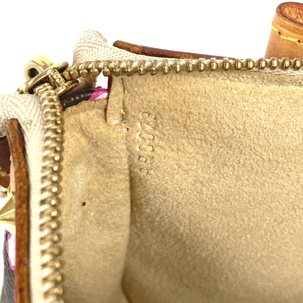 LOUIS VUITTON M92006 Monogram Cherry Blossom Pochette Accessoires by Takashi Murakami. Mini handbag, shoulder bag, accessory pouch, handbag, monogram canvas, women's, brown.