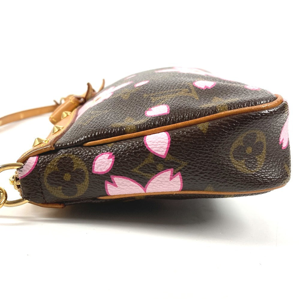 LOUIS VUITTON M92006 Monogram Cherry Blossom Pochette Accessoires by Takashi Murakami. Mini handbag, shoulder bag, accessory pouch, handbag, monogram canvas, women's, brown.