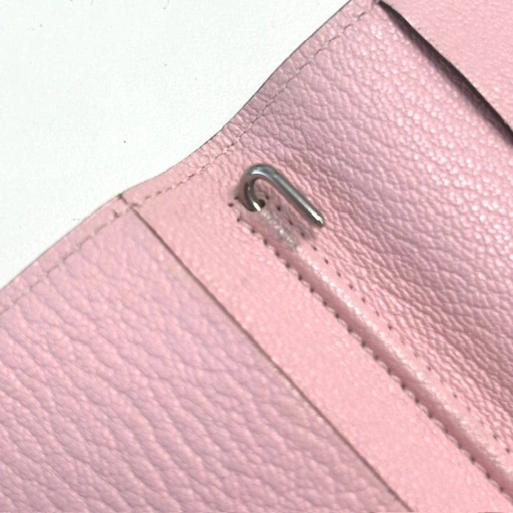 HERMES Bifold Agenda Vision Planner Stationery Case/Cover, Chevre, Unisex, Rose Sakura, Pink