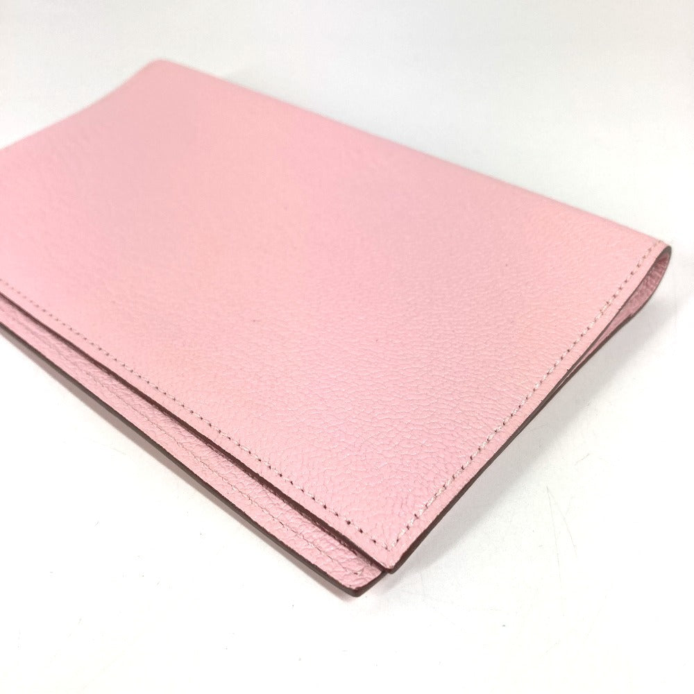 HERMES Bifold Agenda Vision Planner Stationery Case/Cover, Chevre, Unisex, Rose Sakura, Pink