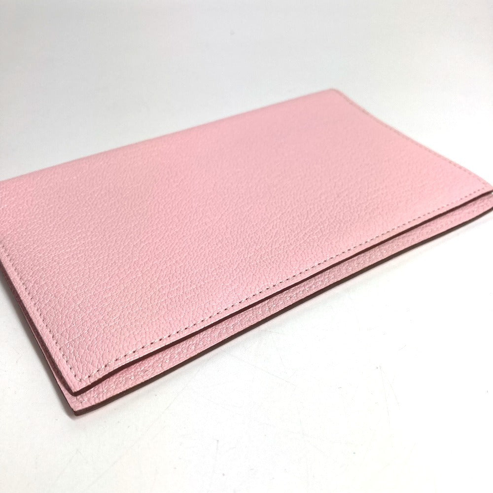 HERMES Bifold Agenda Vision Planner Stationery Case/Cover, Chevre, Unisex, Rose Sakura, Pink