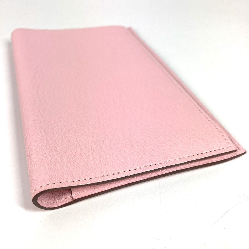 HERMES Bifold Agenda Vision Planner Stationery Case/Cover, Chevre, Unisex, Rose Sakura, Pink