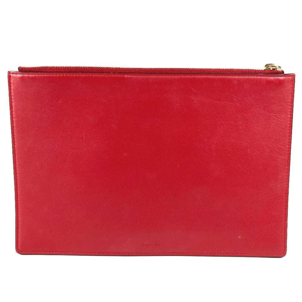 GUCCI 506280 GG Supreme Dog BOSCO Appliqué Pouch/Clutch Bag in GG Supreme Canvas, Unisex, Beige