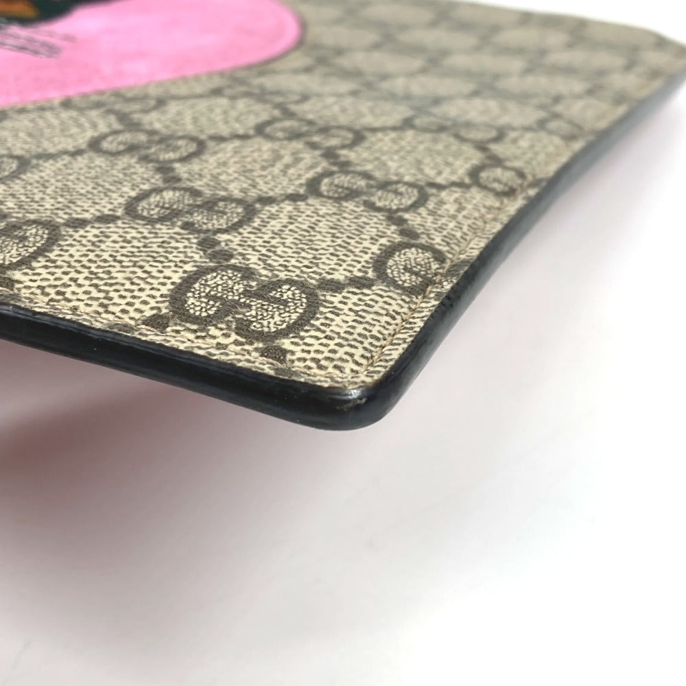 GUCCI 506280 GG Supreme Dog BOSCO Appliqué Pouch/Clutch Bag in GG Supreme Canvas, Unisex, Beige