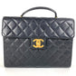 CHANEL A02794 Vintage CC Logo Coco Mark Matelasse Quilted Briefcase Handbag Tote Bag Document Bag Business Bag Caviar Leather Women's Black