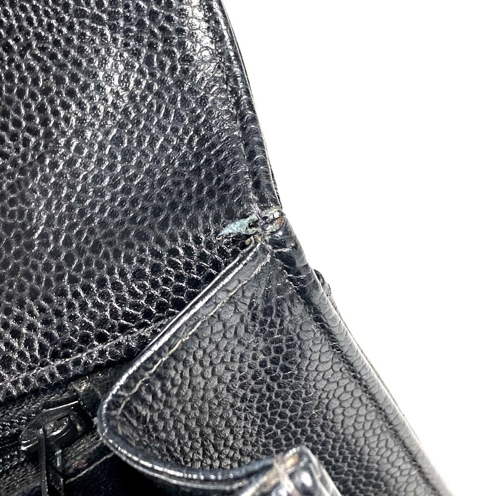 CHANEL A02794 Vintage CC Logo Coco Mark Matelasse Quilted Briefcase Handbag Tote Bag Document Bag Business Bag Caviar Leather Women's Black