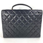 CHANEL A02794 Vintage CC Logo Coco Mark Matelasse Quilted Briefcase Handbag Tote Bag Document Bag Business Bag Caviar Leather Women's Black