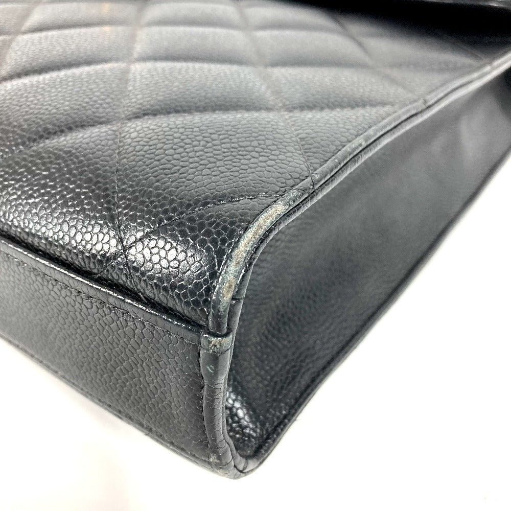 CHANEL A02794 Vintage CC Logo Coco Mark Matelasse Quilted Briefcase Handbag Tote Bag Document Bag Business Bag Caviar Leather Women's Black