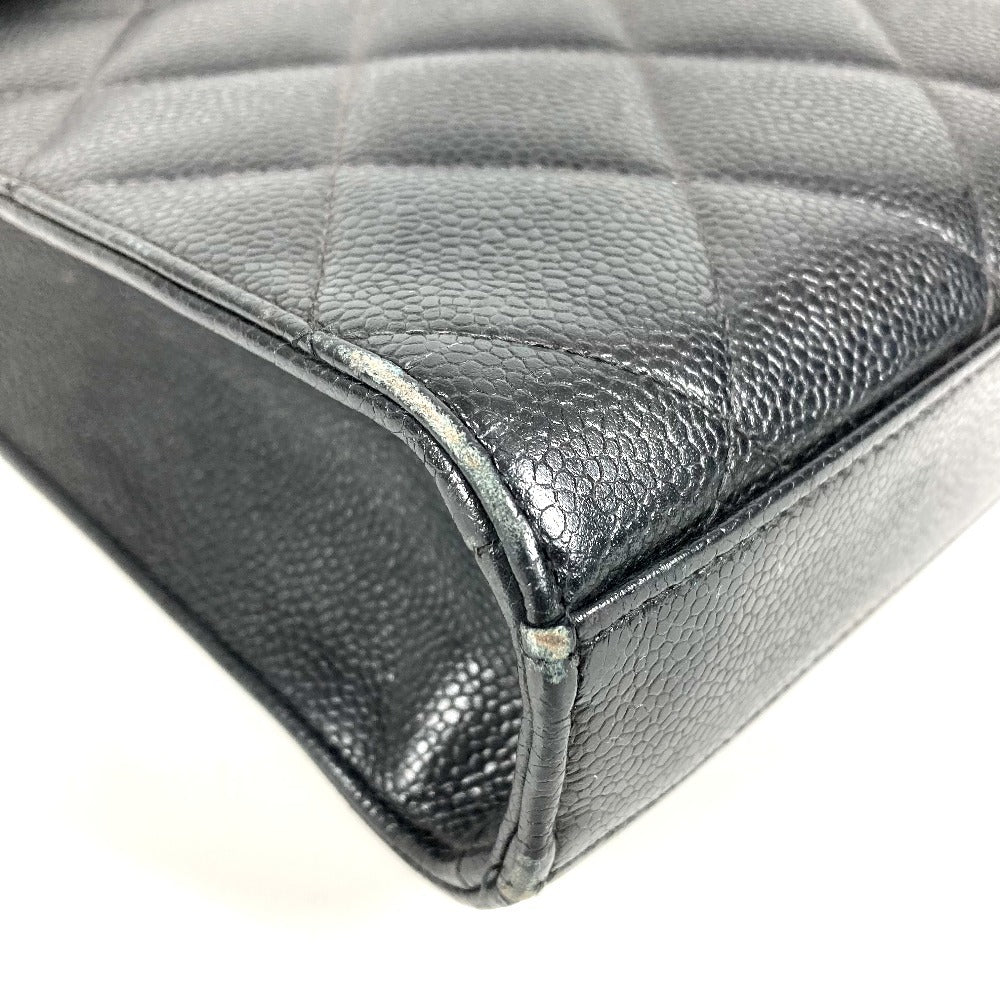 CHANEL A02794 Vintage CC Logo Coco Mark Matelasse Quilted Briefcase Handbag Tote Bag Document Bag Business Bag Caviar Leather Women's Black