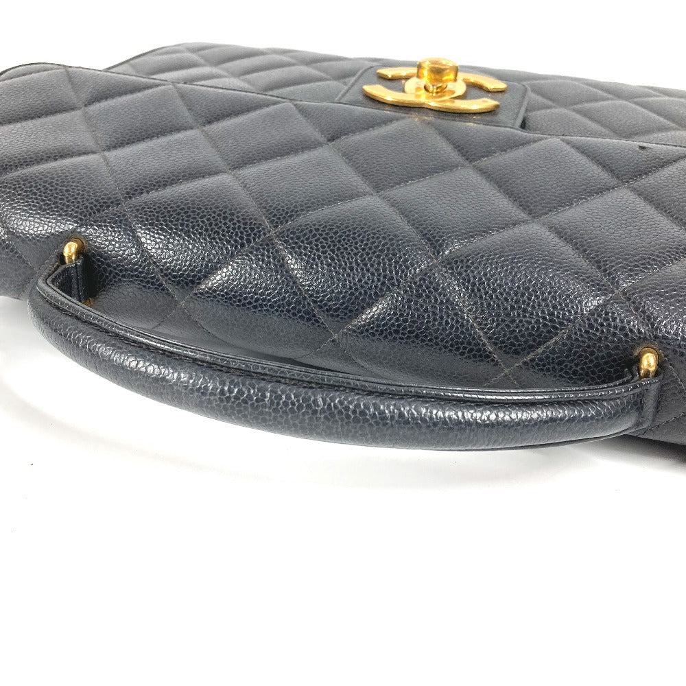 CHANEL A02794 Vintage CC Logo Coco Mark Matelasse Quilted Briefcase Handbag Tote Bag Document Bag Business Bag Caviar Leather Women's Black