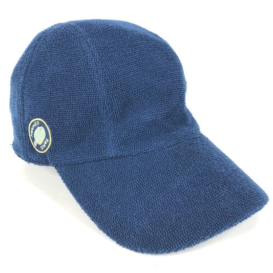 HERMES 241053N パイル ロゴ キャスケット デイヴィス 帽子 キャップ帽 ベースボール キャップ コットン ユニセックス アンクル ネイビー