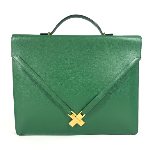 HERMES ヴィンテージ ケリークロス ケリー クロス ブリーフケース ハンドバッグ トートバッグ 書類バッグ ビジネスバッグ クシュベル レディース ヴェール グリーン