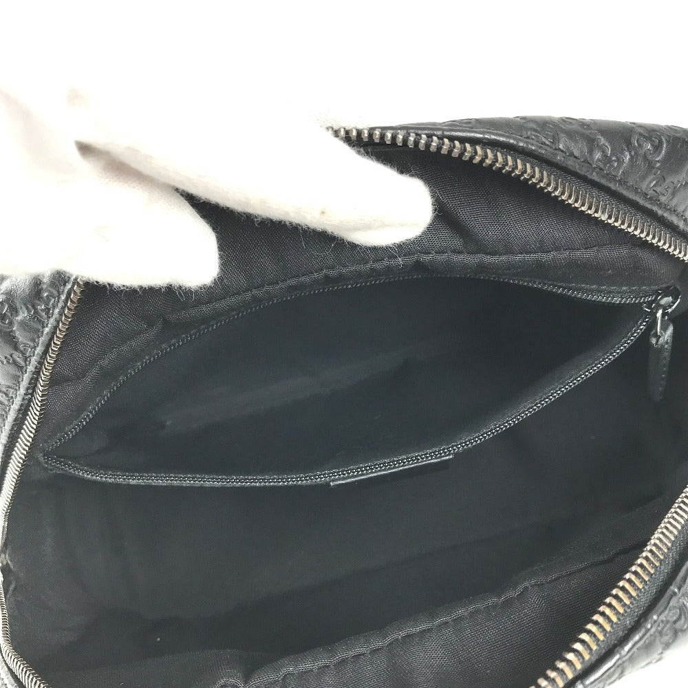GUCCI 419775 Guccissima GG Logo Clutch Bag/Pouch with Handle/Second Bag/Shimmer Leather/Unisex Black