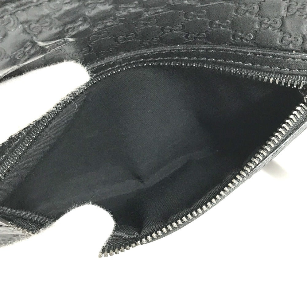 GUCCI 419775 Guccissima GG Logo Clutch Bag/Pouch with Handle/Second Bag/Shimmer Leather/Unisex Black