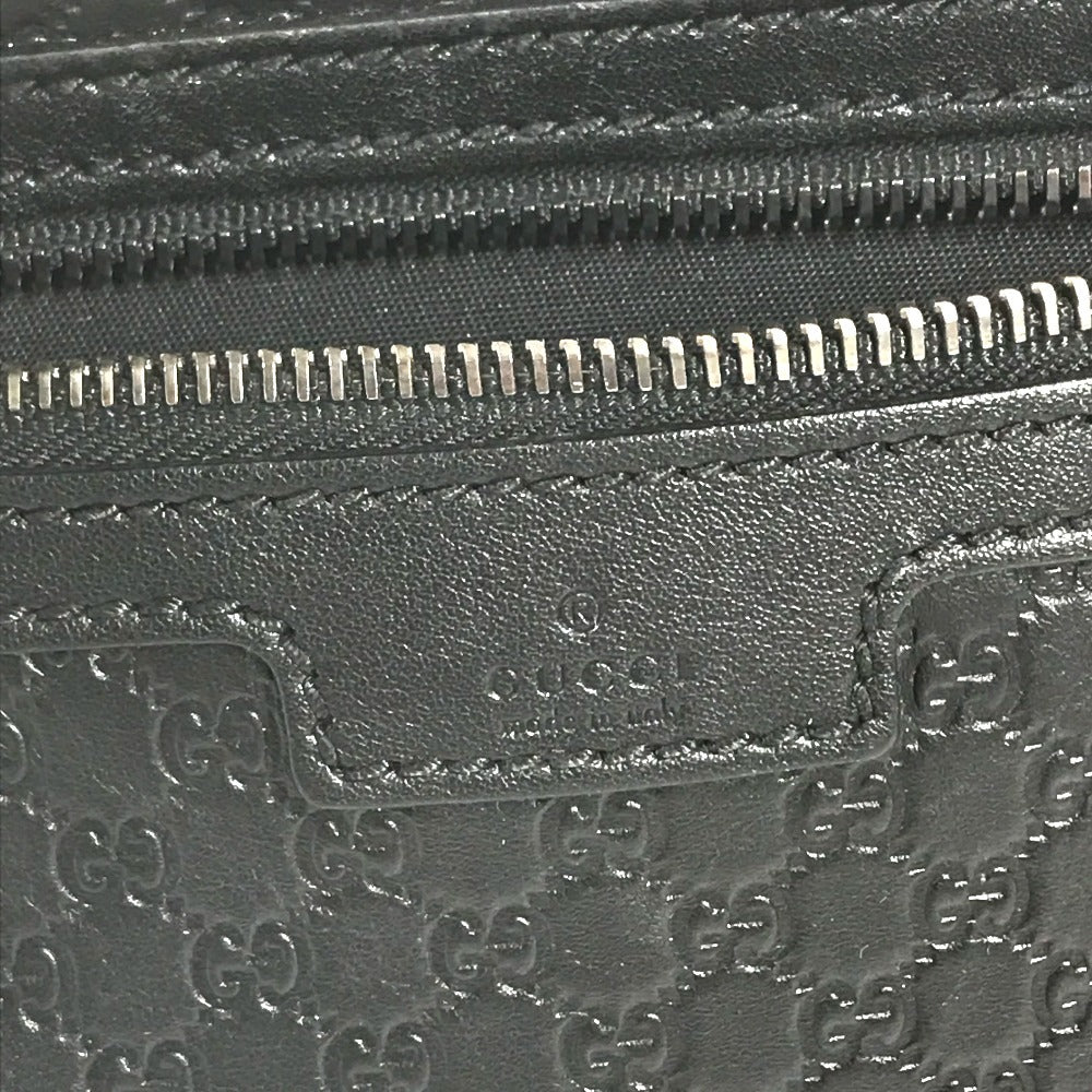GUCCI 419775 Guccissima GG Logo Clutch Bag/Pouch with Handle/Second Bag/Shimmer Leather/Unisex Black