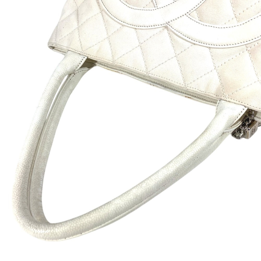CHANEL CC Coco Mark Logo Quilted Matelasse Reissue Tote Bag with Fringe and Tassel, Shoulder Bag, 9618***, Leather/Canvas, Unisex, White