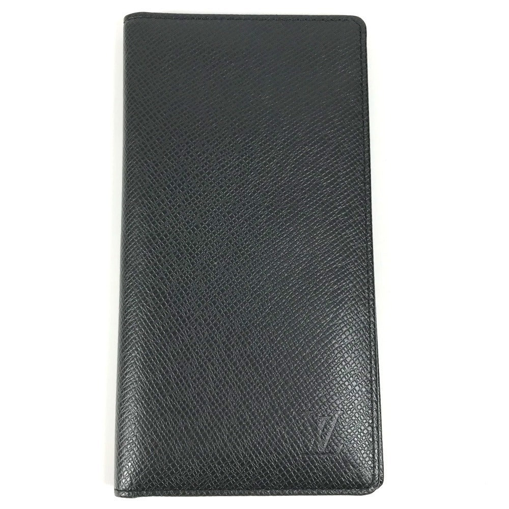 LOUIS VUITTON M30392 Taiga Porte-Valeur Carte Credit Long Wallet, Bifold, Taiga Leather, Unisex, Ardoise, Black