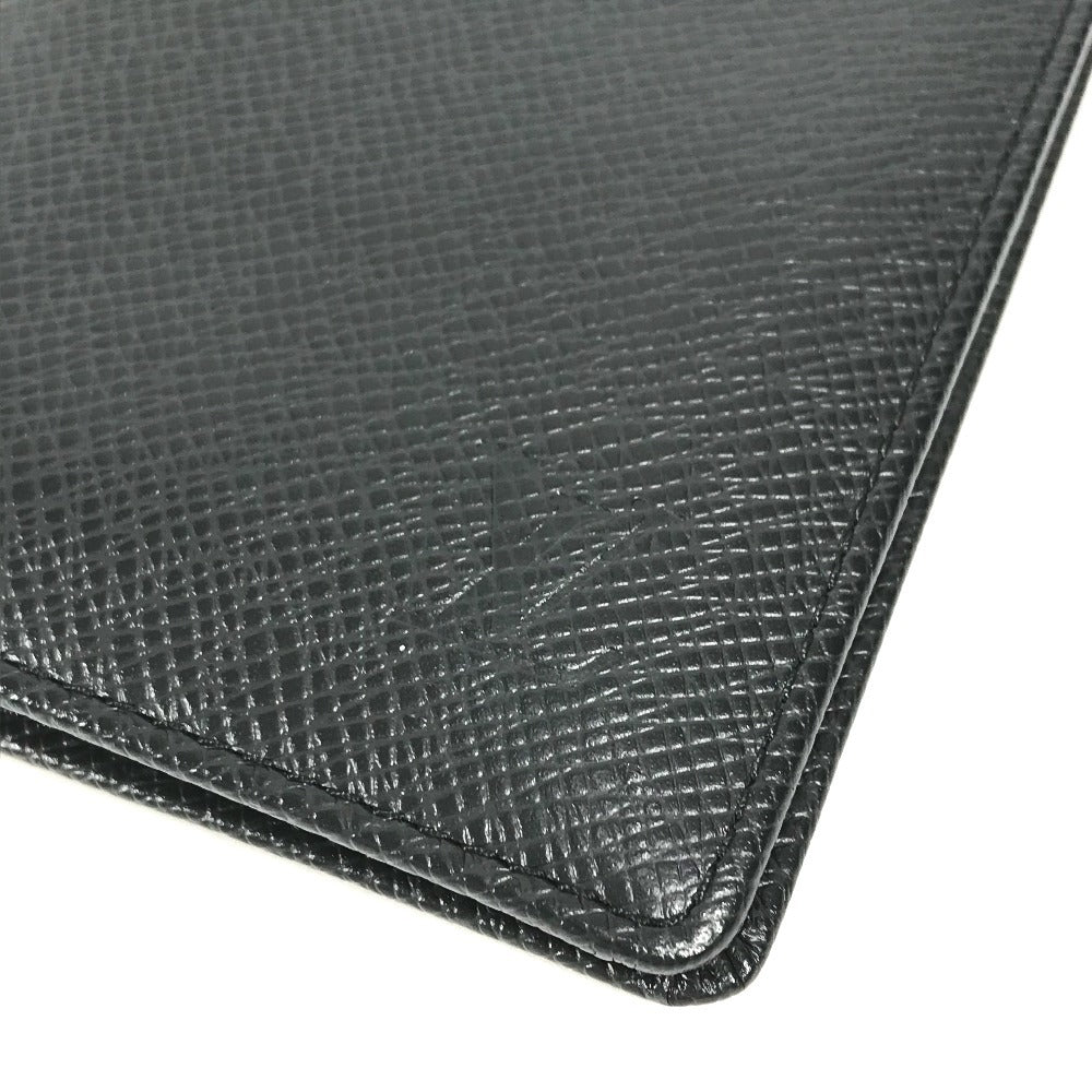 LOUIS VUITTON M30392 Taiga Porte-Valeur Carte Credit Long Wallet, Bifold, Taiga Leather, Unisex, Ardoise, Black