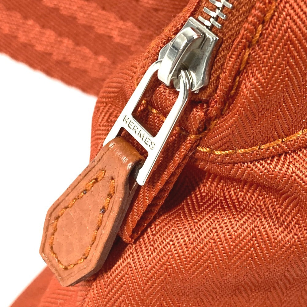 HERMES ショルダーバッグ カバン ボリード サンチュール ゴルフ ポーチ Hロゴ パンチング エブリン ウエストバッグ コットン ユニセックス オレンジ