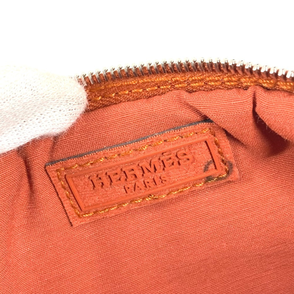 HERMES ショルダーバッグ カバン ボリード サンチュール ゴルフ ポーチ Hロゴ パンチング エブリン ウエストバッグ コットン ユニセックス オレンジ