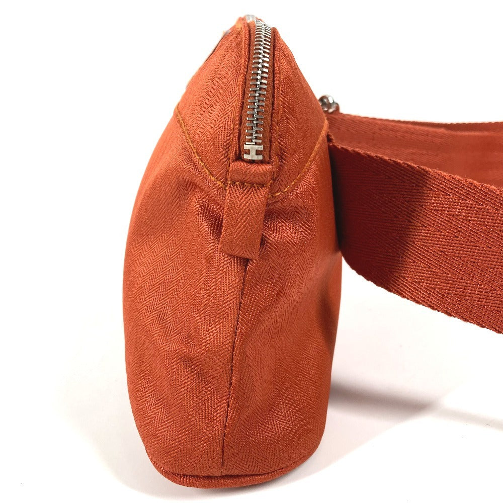 HERMES ショルダーバッグ カバン ボリード サンチュール ゴルフ ポーチ Hロゴ パンチング エブリン ウエストバッグ コットン ユニセックス オレンジ