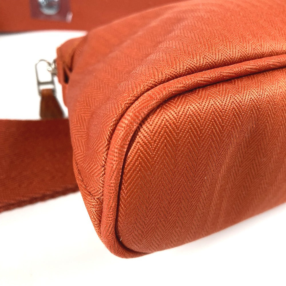 HERMES ショルダーバッグ カバン ボリード サンチュール ゴルフ ポーチ Hロゴ パンチング エブリン ウエストバッグ コットン ユニセックス オレンジ