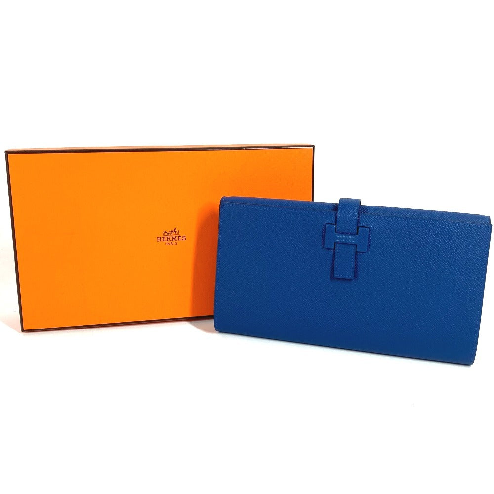 HERMES ニュー・Hパッサン・トゥタンマン Hロゴ ロングウォレット クラッチバッグ カバン 長財布 エプソン ユニセックス ディープブルー ブルー