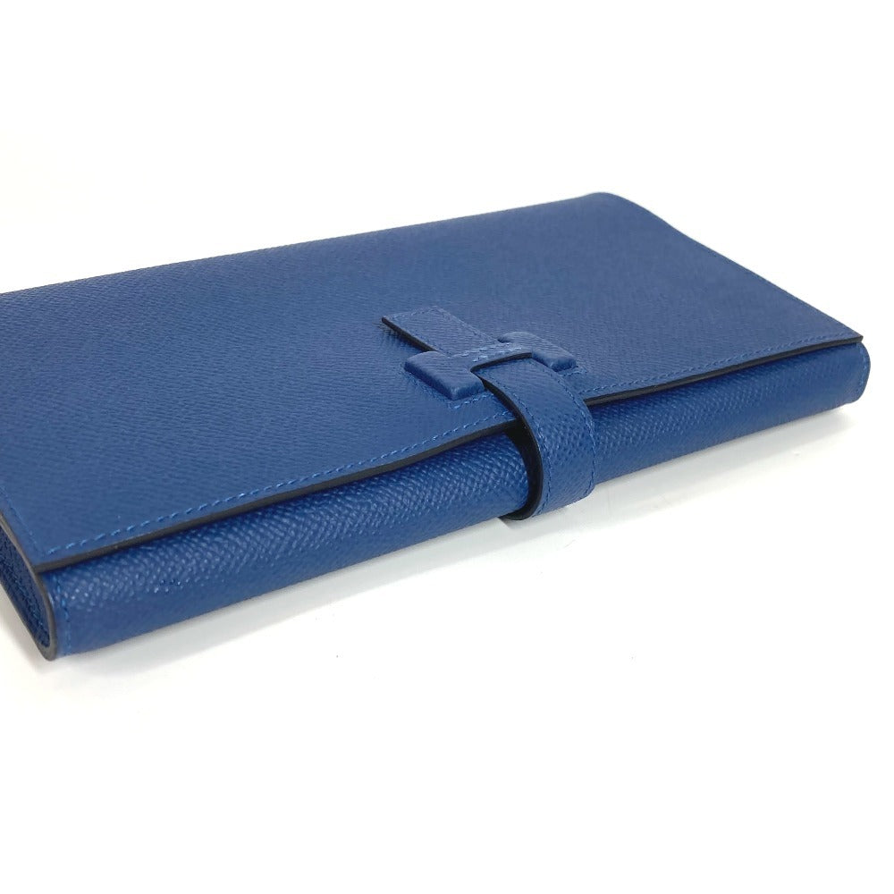 HERMES ニュー・Hパッサン・トゥタンマン Hロゴ ロングウォレット クラッチバッグ カバン 長財布 エプソン ユニセックス ディープブルー ブルー
