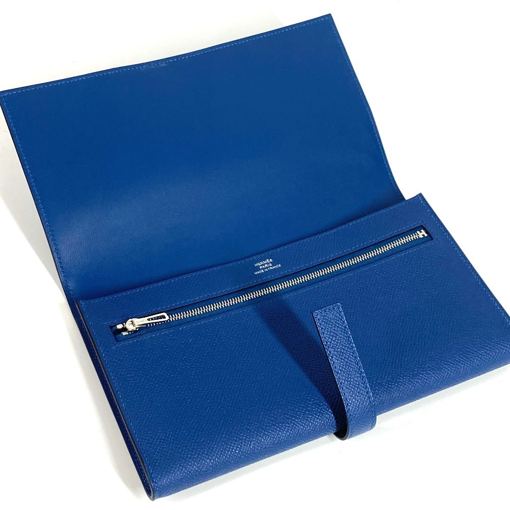 HERMES ニュー・Hパッサン・トゥタンマン Hロゴ ロングウォレット クラッチバッグ カバン 長財布 エプソン ユニセックス ディープブルー ブルー