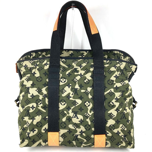 LOUIS VUITTON M95783 モノグラムモフラージュ 迷彩 カモフラ 村上隆 トレイ カバン トートバッグ ボストンバッグ 肩掛け ショルダーバッグ レザー/キャンバス ユニセックス モノグラムフラージュ グリーン
