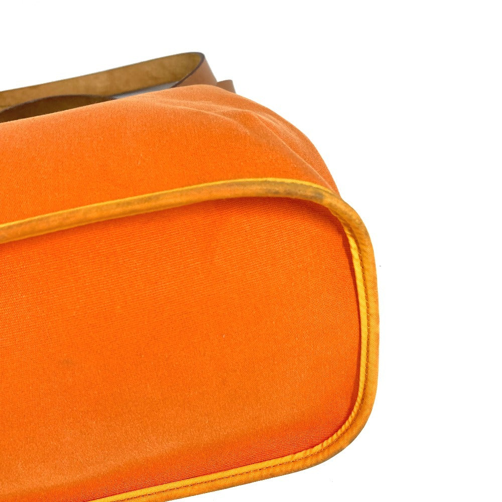 HERMES Cabag Elan PM Shoulder Bag/Tote Bag in Canvas/Leather, Orange