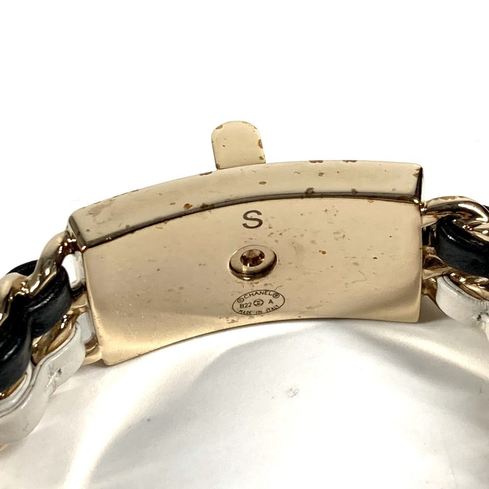 CHANEL B22A CC ロゴ ココマーク Wチェーン ブレスレット アクセサリー ジュエリー バングル メタル レディース ブラック