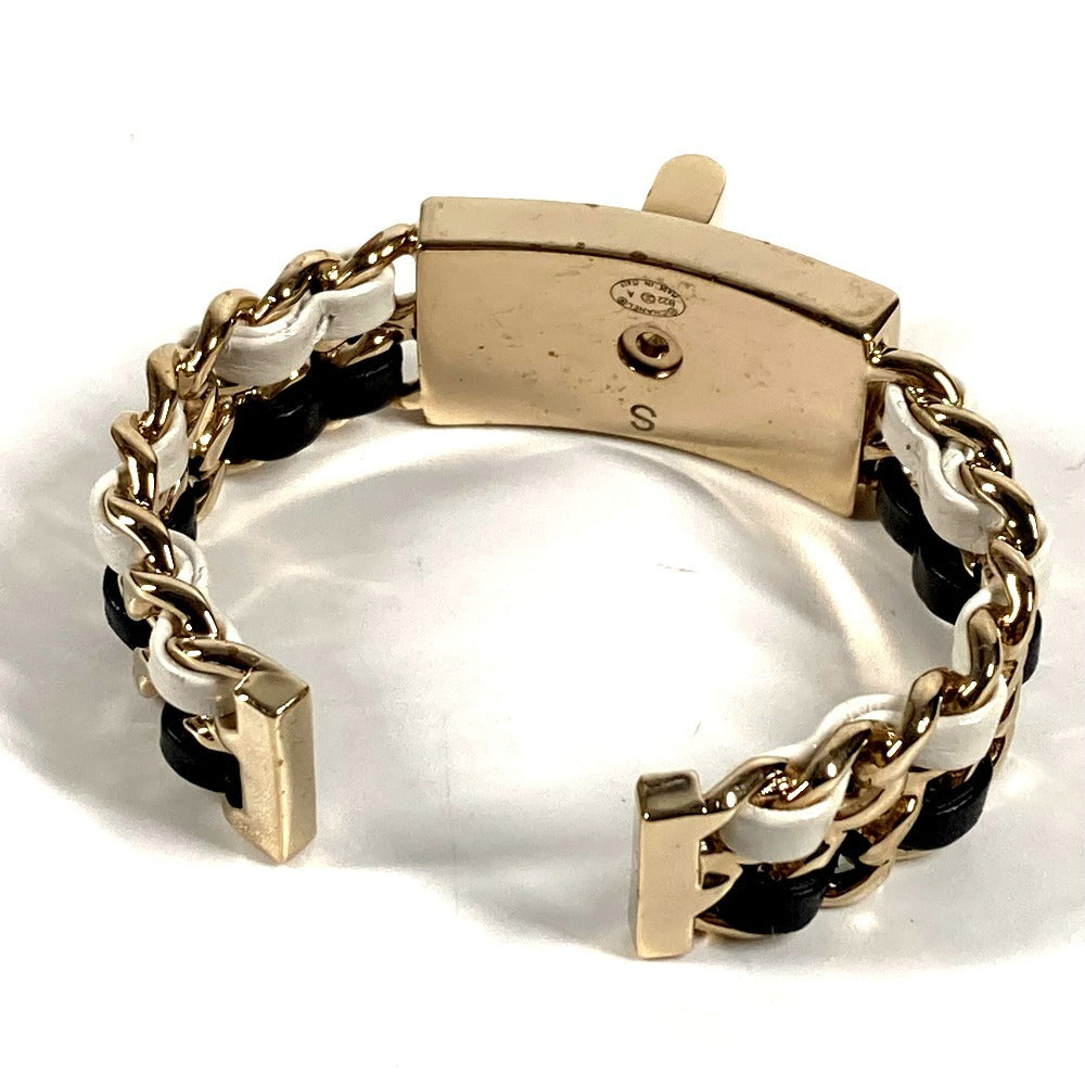 CHANEL B22A CC ロゴ ココマーク Wチェーン ブレスレット アクセサリー ジュエリー バングル メタル レディース ブラック