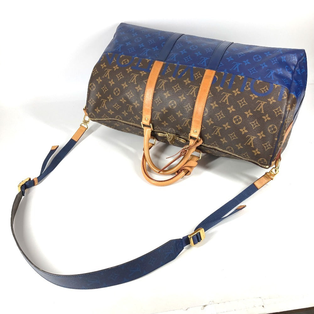 LOUIS VUITTON M43861 モノグラムスプリット バイカラー キーポルバンドリエール 50 カバン 旅行バッグ トラベルバッグ 2WAYバッグ ショルダーバッグ ボストンバッグ モノグラムキャンバス ユニセックス ブルー