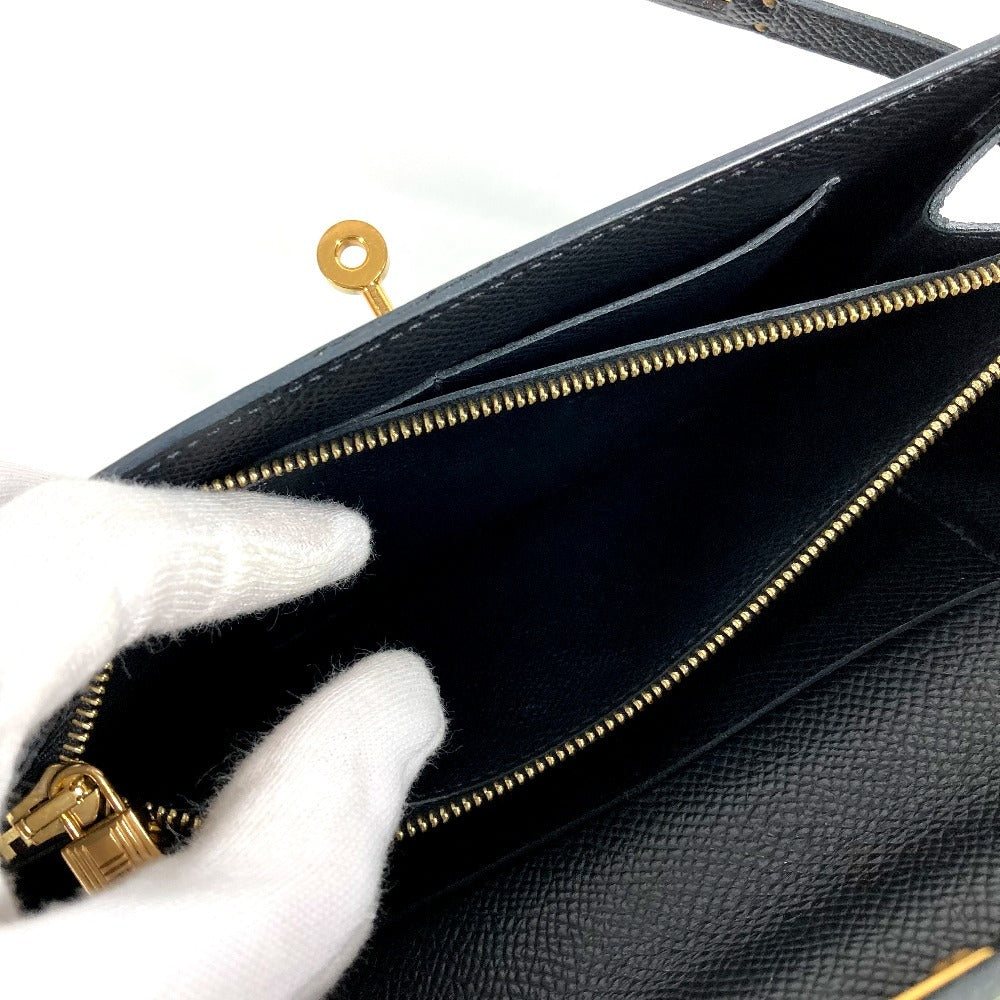 HERMES ショルダーウォレット ケリーウォレット ロング トゥーゴー カバン ショルダーバッグ ポシェット 長財布 エプソン ユニセックス ブラック