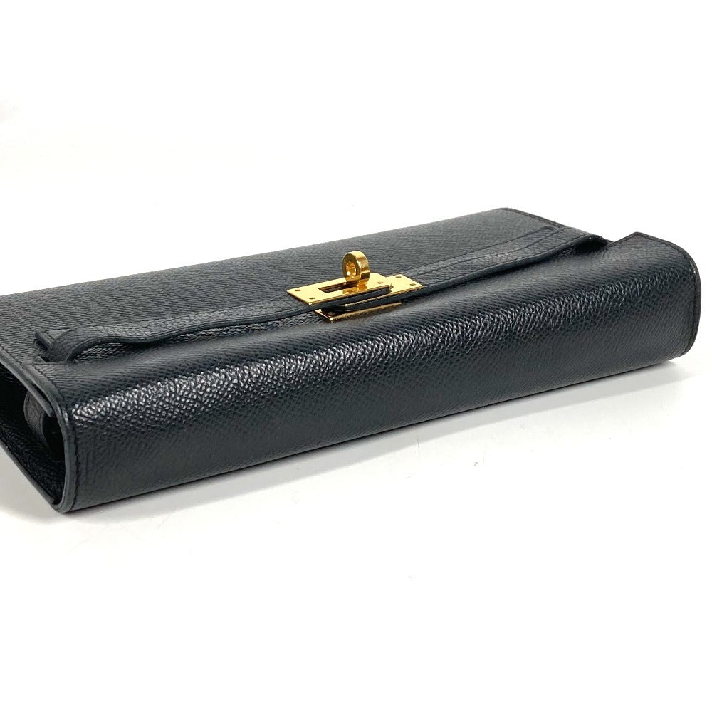 HERMES ショルダーウォレット ケリーウォレット ロング トゥーゴー カバン ショルダーバッグ ポシェット 長財布 エプソン ユニセックス ブラック
