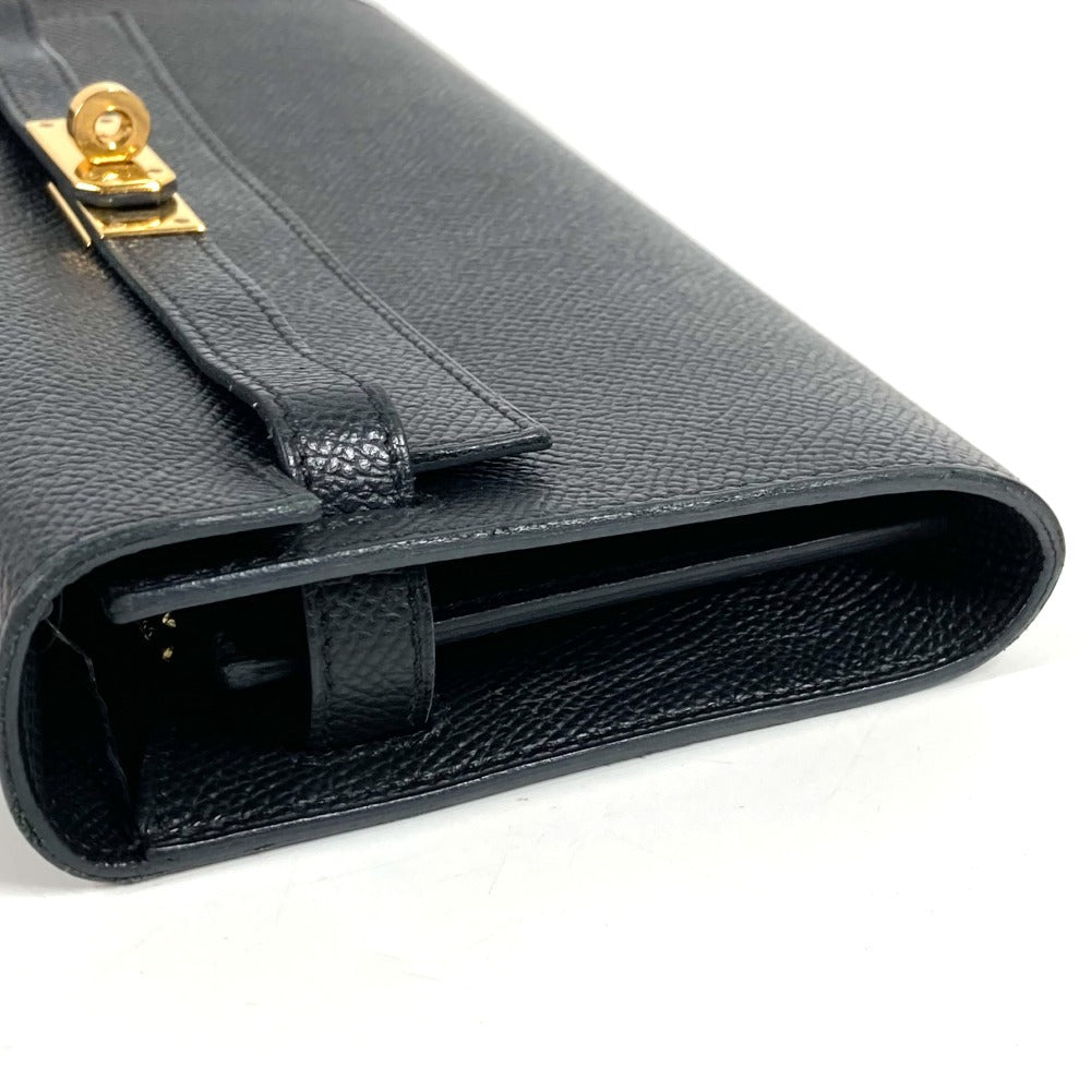 HERMES ショルダーウォレット ケリーウォレット ロング トゥーゴー カバン ショルダーバッグ ポシェット 長財布 エプソン ユニセックス ブラック