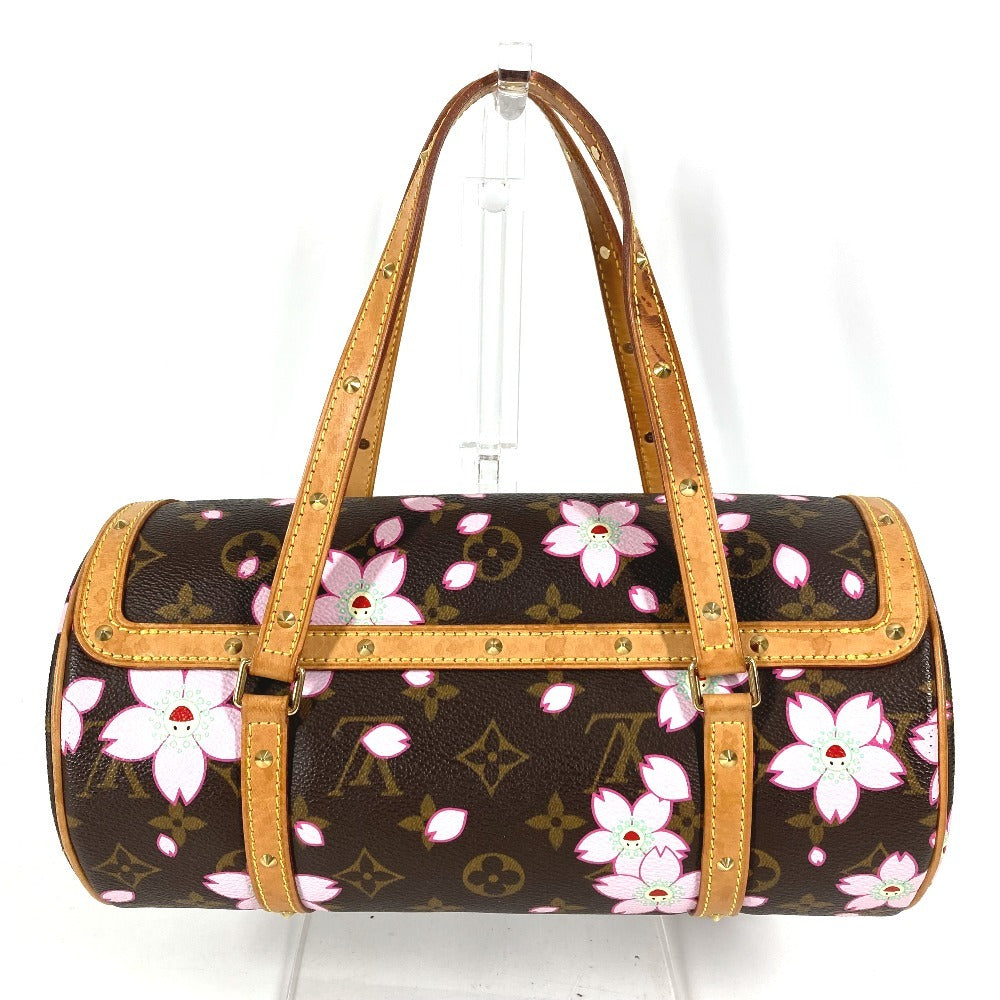 LOUIS VUITTON M92009 モノグラムチェリーブロッサム 村上隆 パピヨン トートバッグ カバン ショルダーバッグ ハンドバッグ モノグラムチェリーキャンバス レディース ブラウン