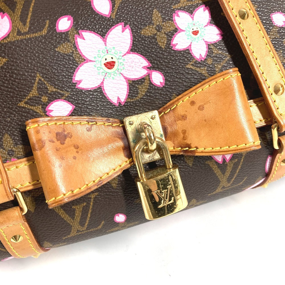 LOUIS VUITTON M92009 モノグラムチェリーブロッサム 村上隆 パピヨン トートバッグ カバン ショルダーバッグ ハンドバッグ モノグラムチェリーキャンバス レディース ブラウン