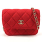 CHANEL キルティング ミニマトラッセ ミニ マトラッセ CC ココマーク ロゴ カバン 斜め掛け フラップ チェーンンバッグ ショルダーバッグ コットン レディース レッド