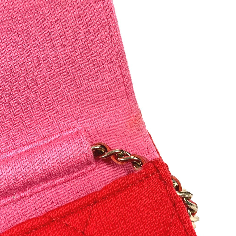 CHANEL キルティング ミニマトラッセ ミニ マトラッセ CC ココマーク ロゴ カバン 斜め掛け フラップ チェーンンバッグ ショルダーバッグ コットン レディース レッド